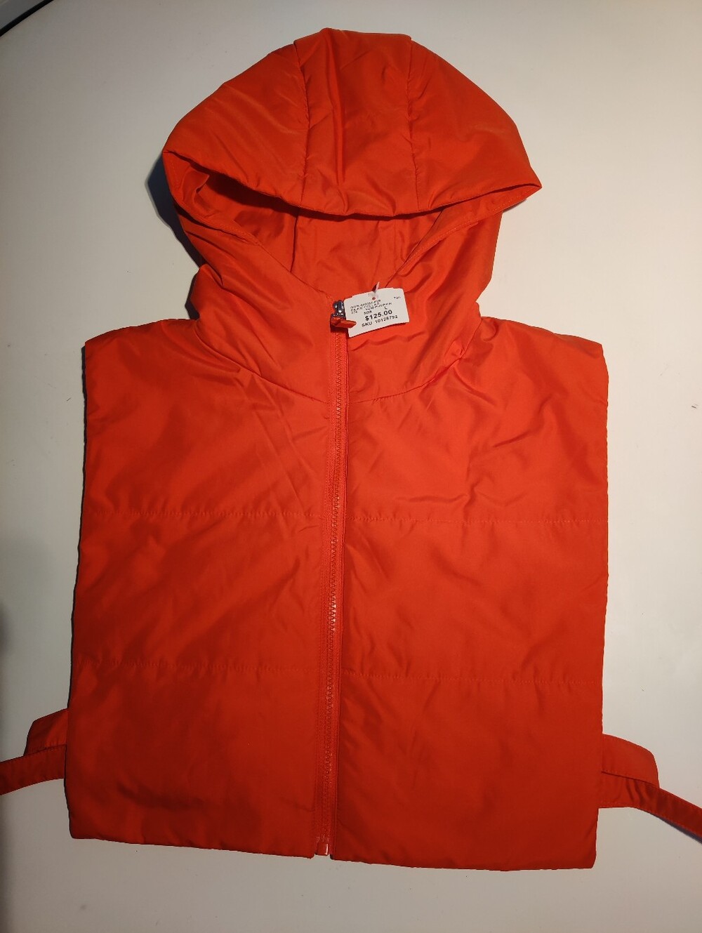 Vibrant Orange Red Water-Repellent Hooded Puffer Vest Gerry Weber Edition